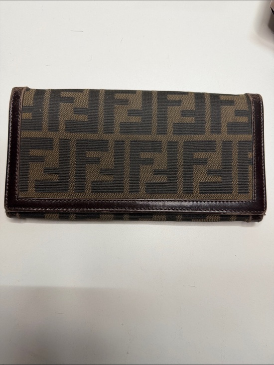 Fendi Handbags - Fendi Brown Zucca Folded Continental Wallet